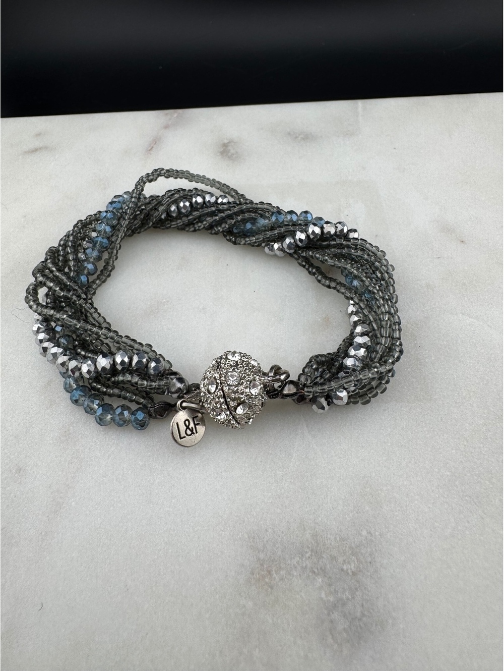 L&F Multi-Strand Beaded Bracelet with Crystal Clasp